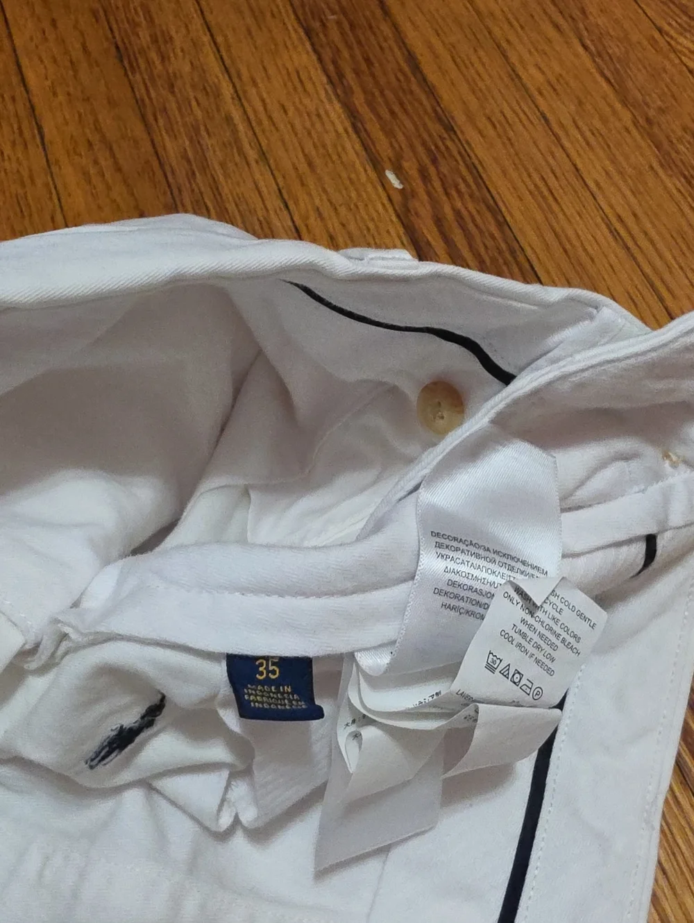 Polo by Ralph Lauren White Shorts with Navy Embroidered Polo Players